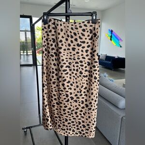 Leopard Print Midi Skirt